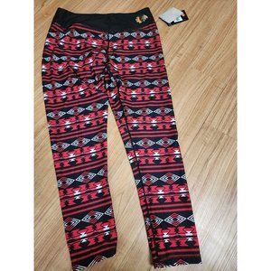 Chicago Blackhawks Klew Leggings NHL Black and Red Hockey Womens Size XL